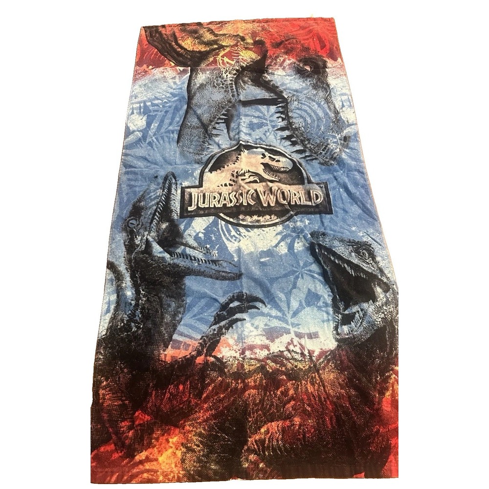 JURASSIC WORLD DINOSAUR LIGHTWEIGHT BEACH TOWEL - 100% COTTON - 27"x55"
